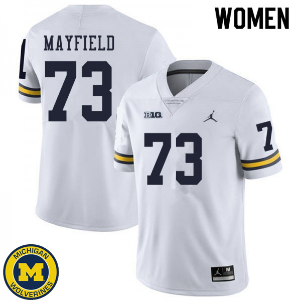 Womens Michigan Wolverines #73 Jalen Mayfield White NCAA Football Jersey